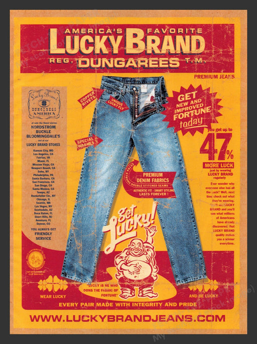 2000 Lucky Brand Jeans Clothing Print Advertisement Ad.