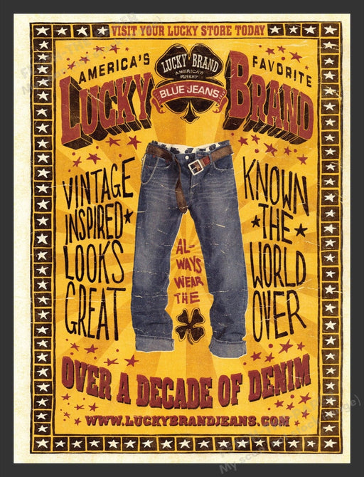 2003 Lucky Brand Jeans Vintage Inspired Print Advertisement Ad