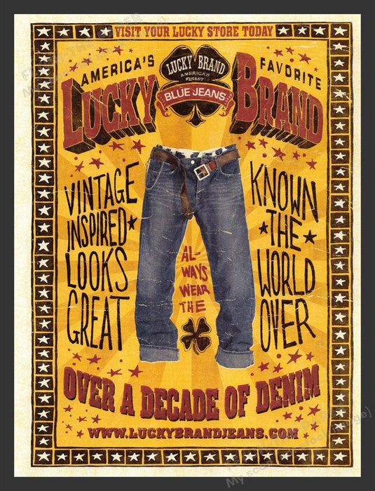 2003 Lucky Brand Jeans Vintage Inspired Print Advertisement Ad