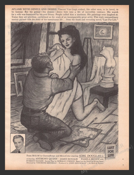 1956 Lust for Life Movie Release Print Advertisement Ad