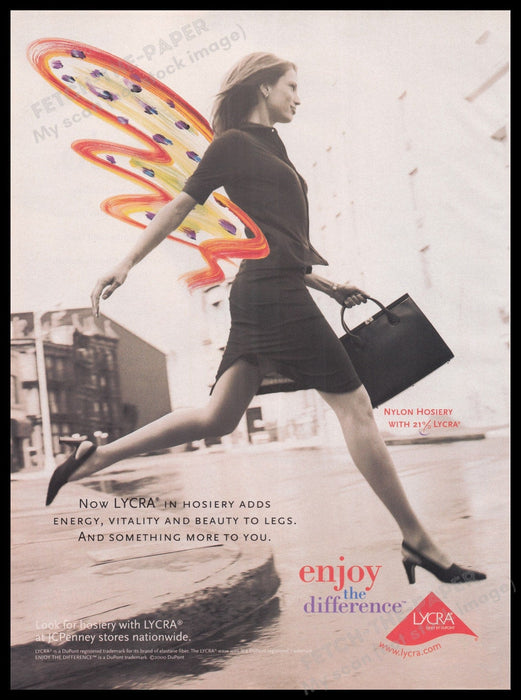 Lycra 2000s Print Advertisement Ad 2000 Fetch the Paper!