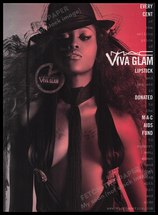 MAC Aids Fund Viva Glam Lipstick 2000s Print Advertisement Ad 2006 Eve Cosmetics Fetch the Paper!