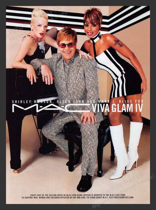 2003 MAC Viva Glam Cosmetics Elton John Print Advertisement Ad