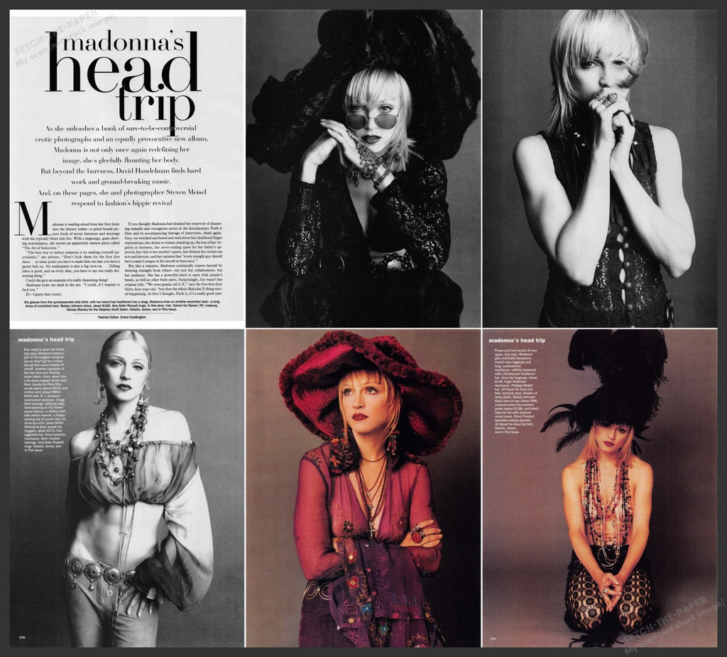 Madonna 1992 Magazine Article & Fashion Photos by Steven