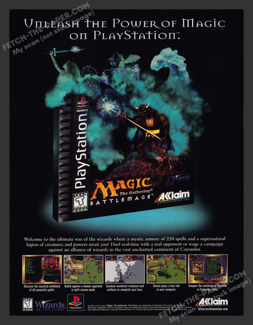 1997 Print Advertisement Magic the Gathering: Battlemage Video Game Ad.