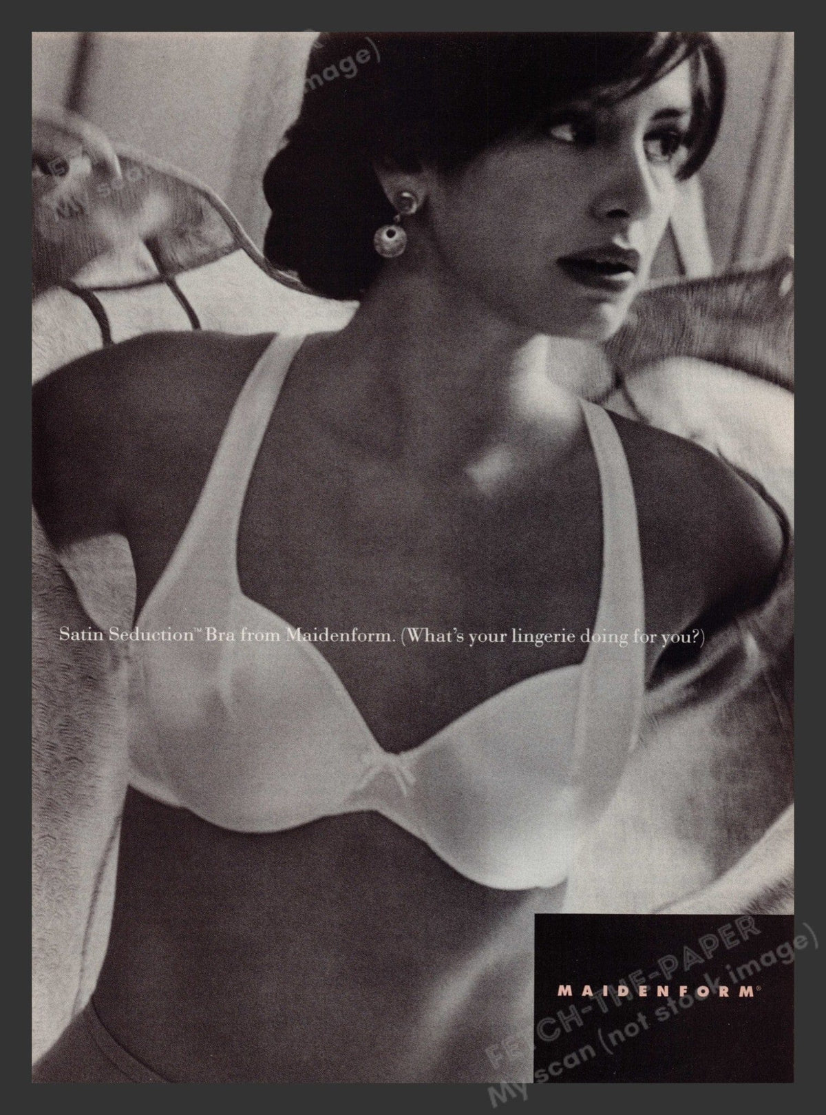 Bra Advertisement Maidenform 1996 Satin Seduction Bra Vintage Print Ad — Fetch-the-Paper