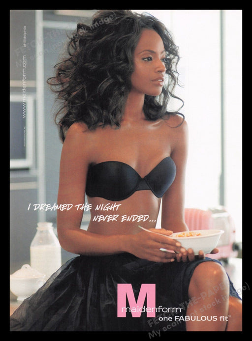 Maidenform Lingerie 2000s Print Advertisement Ad 2006 Dreamed Night Never Ended Fetch the Paper!