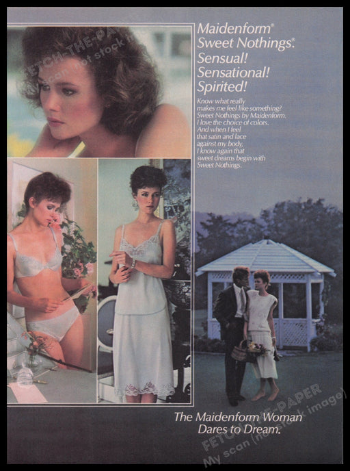 Maidenform Sweet Nothings Lingerie 1980s Print Advertisement Ad 1985 Gazebo Fetch the Paper!