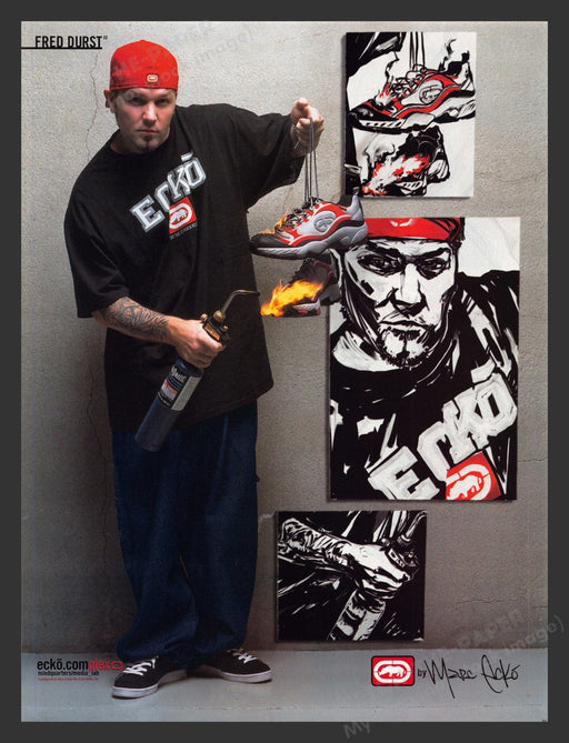 2000 Marc Ecko Shoes Fashion Fred Durst Limp Bizkit Print Advertisement Ad.