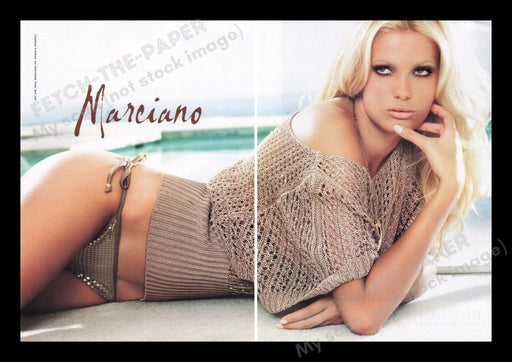 Marciano 2000s Print Advertisement (2 pages) 2007 Sexy Model on the Beach Fetch the Paper!