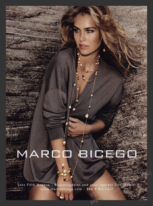Marco Bicego 2000s Print Advertisement 2007 Jewelry Legs Sexy Model Tan Fetch the Paper!