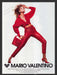Mario Valentino 1990s Print Advertisement Red Long Legs Fashion Model Fetch the Paper!