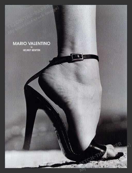 Mario Valentino 2000s Print Advertisement Helmut Newton Arched Foot Heels Fetch the Paper!