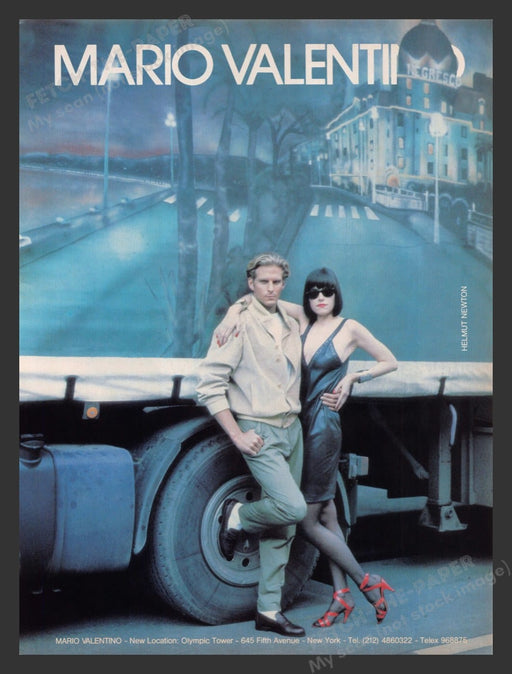 1987 Mario Valentino Helmut Newton Fashion Models Print Advertisement Ad