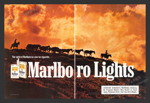 1990 Marlboro Cigarettes Country Horse Roundup Print Advertisement (2 Pages)