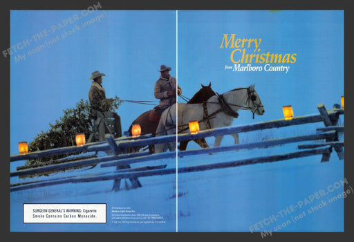 2000 Marlboro Cigarettes Country "Merry Christmas" Print Advertisement (2 Pages).