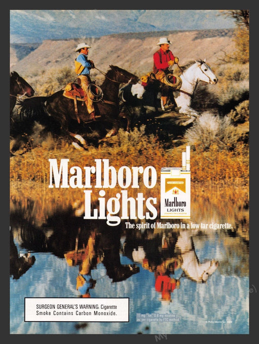 1989 Marlboro Cigarettes Marlboro Man Riding Together Print Advertisement Ad