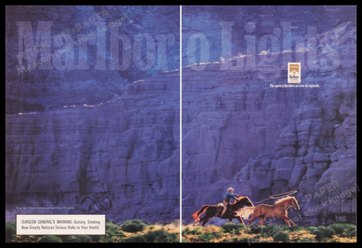 Marlboro Lights 1990s Print Advertisement (2 pages) 1999 Fetch the Paper!