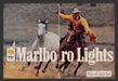 1985 Marlboro Lights Cigarettes Cowboy Roping Gray Print Advertisement (2 Pages)