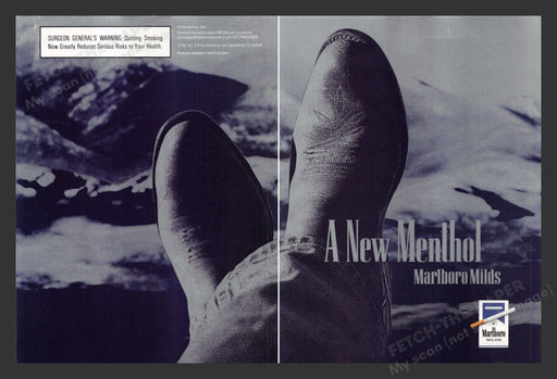 2000 Marlboro Milds Cowboy Boots Cigarettes Print Advertisement (2 Pages).