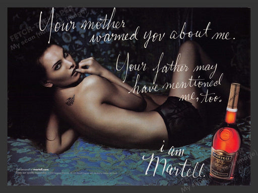 2000 Martell Fine Cognac Sexy Topless Girl Print Advertisement Ad