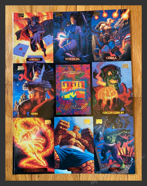 1994 Marvel Masterpieces Trading Card Uncut Sheet Hildebrandt