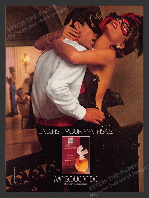 1987 Masquerade Prince Matchabelli Fragrance Couple Print Advertisement Ad