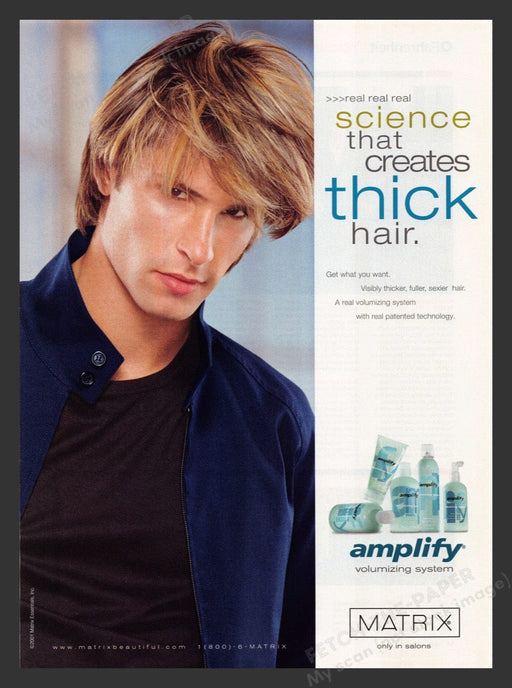 2001 Matrix Amplify Volumizing System Print Advertisement Ad