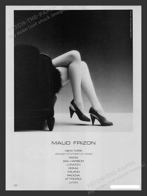 Maud Frizon Shoes Long Legs 1980s Print Advertisement 1983 Fetch the Paper!