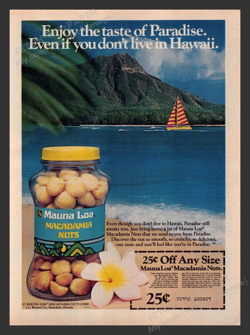 1981 Mauna Loa Macadamia Nuts Hawaii Print Advertisement Ad
