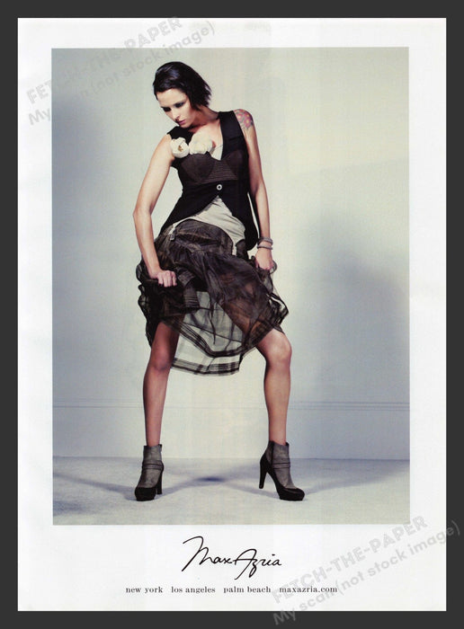 Max Azria 2000s Print Advertisement Ad 2008 Legs Sexy Fashion Model Fetch the Paper!