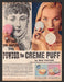 1956 Max Factor Creme Puff Color Print Advertisement Ad