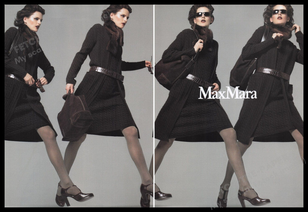 Max Mara Clothing 2000s Print Advertisement (2 pages) 2002 Legs Models Fetch the Paper!