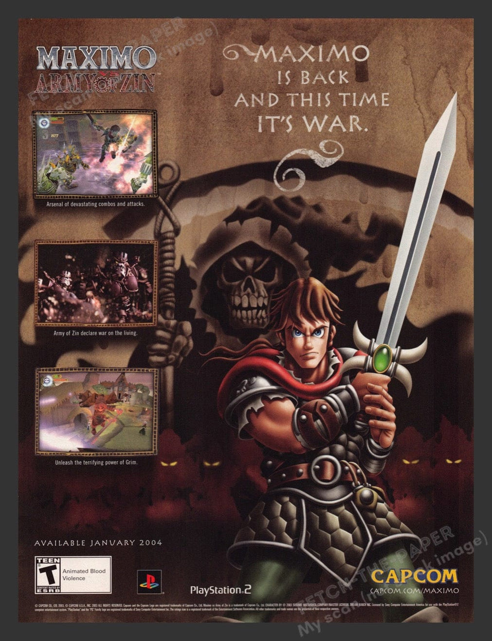 Maximo Game Orginal Maximo: Army of Zin 2004 Vintage Video Game Ad Print — Fetch-the-Paper