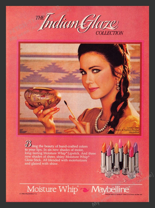 1984 Maybelline Moisture Whip Lipstick Lynda Carter Print Advertisement Ad