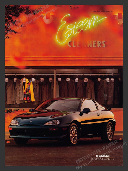 Mazda 1990s Print Advertisement 1991 It Just Feels Right MX-3 Fetch the Paper!