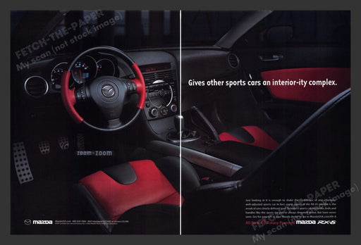 2003 Mazda RX-8 Red & Black Interior Print Advertisement (2 Pages)