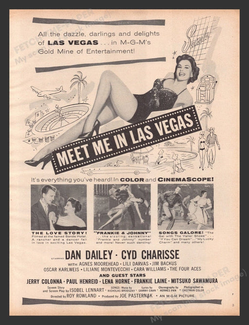 1956 Meet Me in Las Vegas Movie Release Print Advertisement Ad