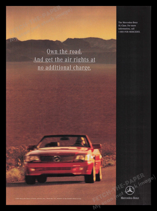 Mercedes-Benz 1990s Print Advertisement 1995 Car Own the Road Fetch the Paper!