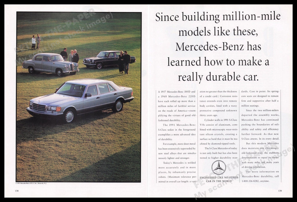 Mercedes Benz S-Class 1990s Print Advertisement (2 pages) 1991 Sedan Car Fetch the Paper!
