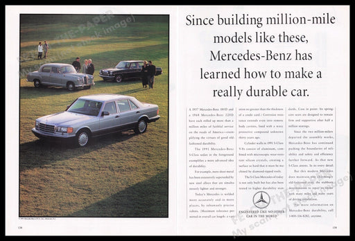 Mercedes Benz S-Class 1990s Print Advertisement (2 pages) 1991 Sedan Car Fetch the Paper!