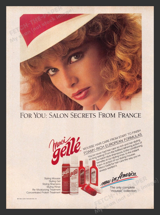 1984 Merci Gelle Salon Hair Products Print Advertisement Ad