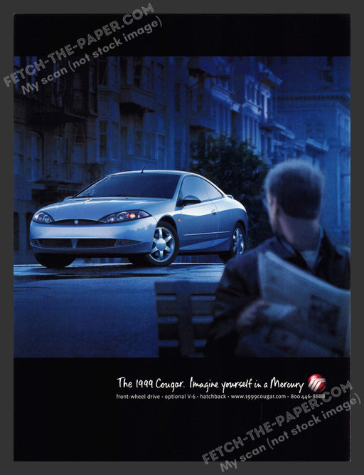 1998 Print Advertisement Mercury Cougar Night City Car Ad.