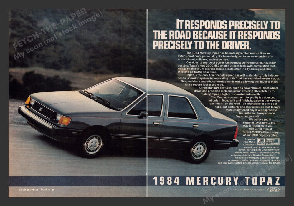 1984 Mercury Topaz Car on the Road Print Advertisement (2 Pages)