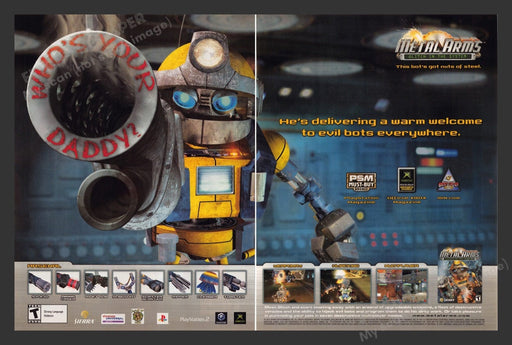 2004 Metal Arms: Glitch in the System Video Game Print Advertisement (2 Pages)