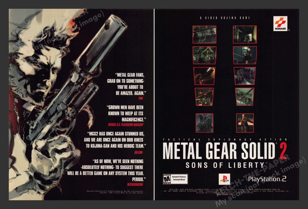 2001 Metal Gear Solid 2: Sons of Liberty Video Game Print Advertisement (2 Pgs)