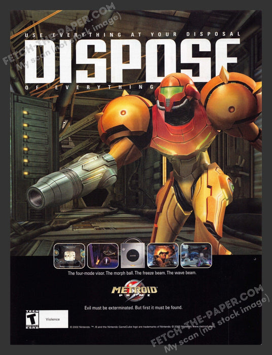 2002 Metroid Prime Video Game Print Advertisement.