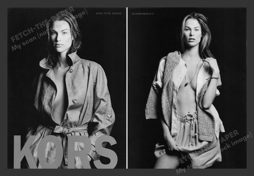 Michael Kors 1990s Print Advertisement Ad (2 Pages) 1993 Clothing Sexy Model Fetch the Paper!