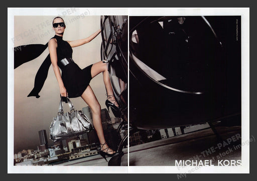 Michael Kors 2000s Print Advertisement (2 pages) 2007 City Helicopter Legs Model Fetch the Paper!