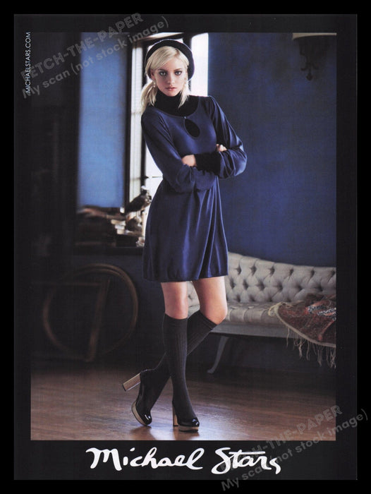 Michael Stars Clothing 2000s Print Advertisement Ad 2007 Knee Highs Legs Fetch the Paper!